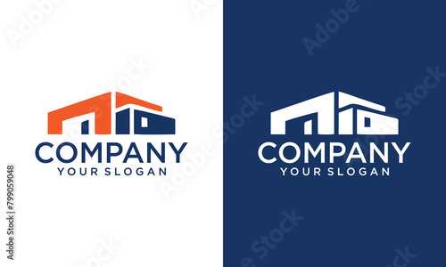 Creative luxury villas hotel logo design vector