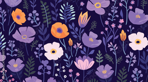 Natural seamless pattern with gorgeous blooming mea