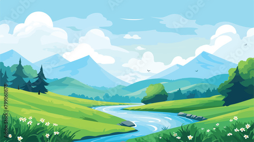 Nature landscape background. Countryside scenery gr