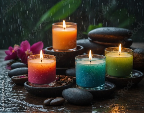 Rainy day relaxation products like spa kits and candles for Monsoon Sale. 