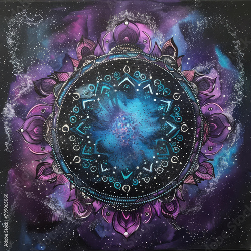 Galactic Nebula Mandala Cosmic Symmetry