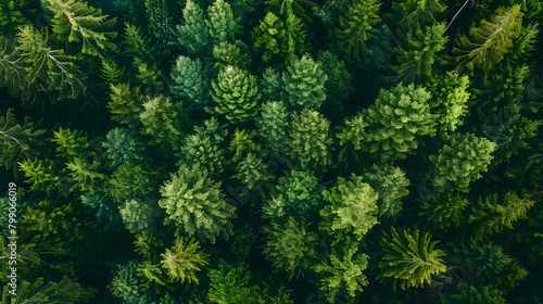 Aerial top view green forest and green trees in rural Altai  Drone photo