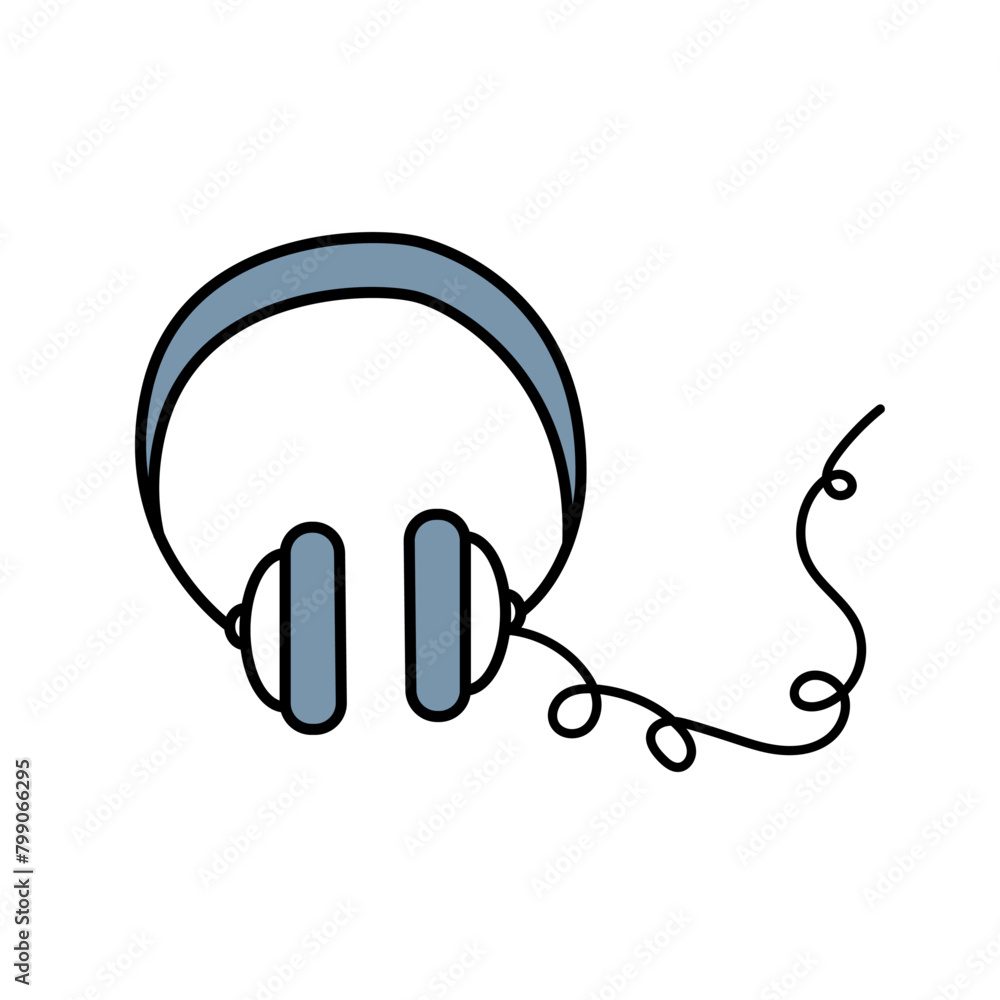 Headphones. Vector illustration in doodle style. Headphones. Vector illustration in doodle style.