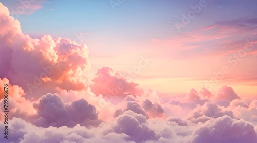 Wallpaper Mural Sky with clouds at colorful twilight, sunlight, heaven, pastel colors, sky background, cirrus clouds	 Torontodigital.ca