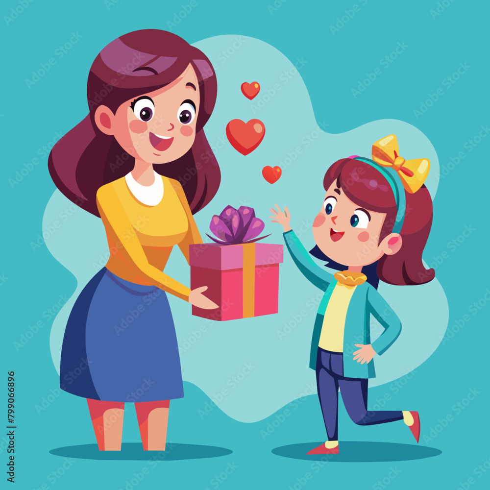 Daughter Gifting Her Mom On Mother's Day , Mothers Day Holiday