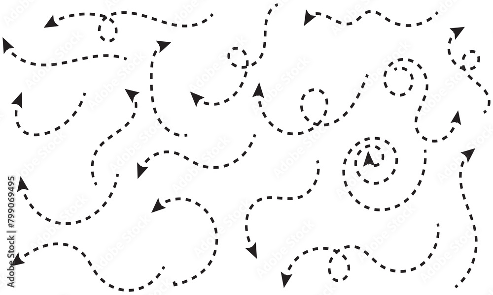 Clean dot style hand drawn doodle arrows set. Clean dot arrows style doodle set hand drawn. Curve Dotted line, preliminary. isolated on white background vector collection Clean dot style hand drawn doodle arrows set. Clean dot arrows style doodle set hand drawn. Curve Dotted line, preliminary. isolated on white background vector collection