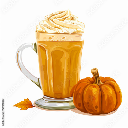 Pumpkin Latte clipart, isolated vector illustration photo