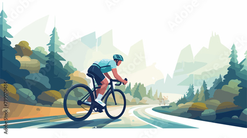 Outdoor cycling competition poster vector flat illu photo