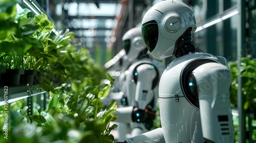 Advanced Autonomous Robot Inspecting Thriving Plants Within a Modern Vertical Indoor Farm Generative ai