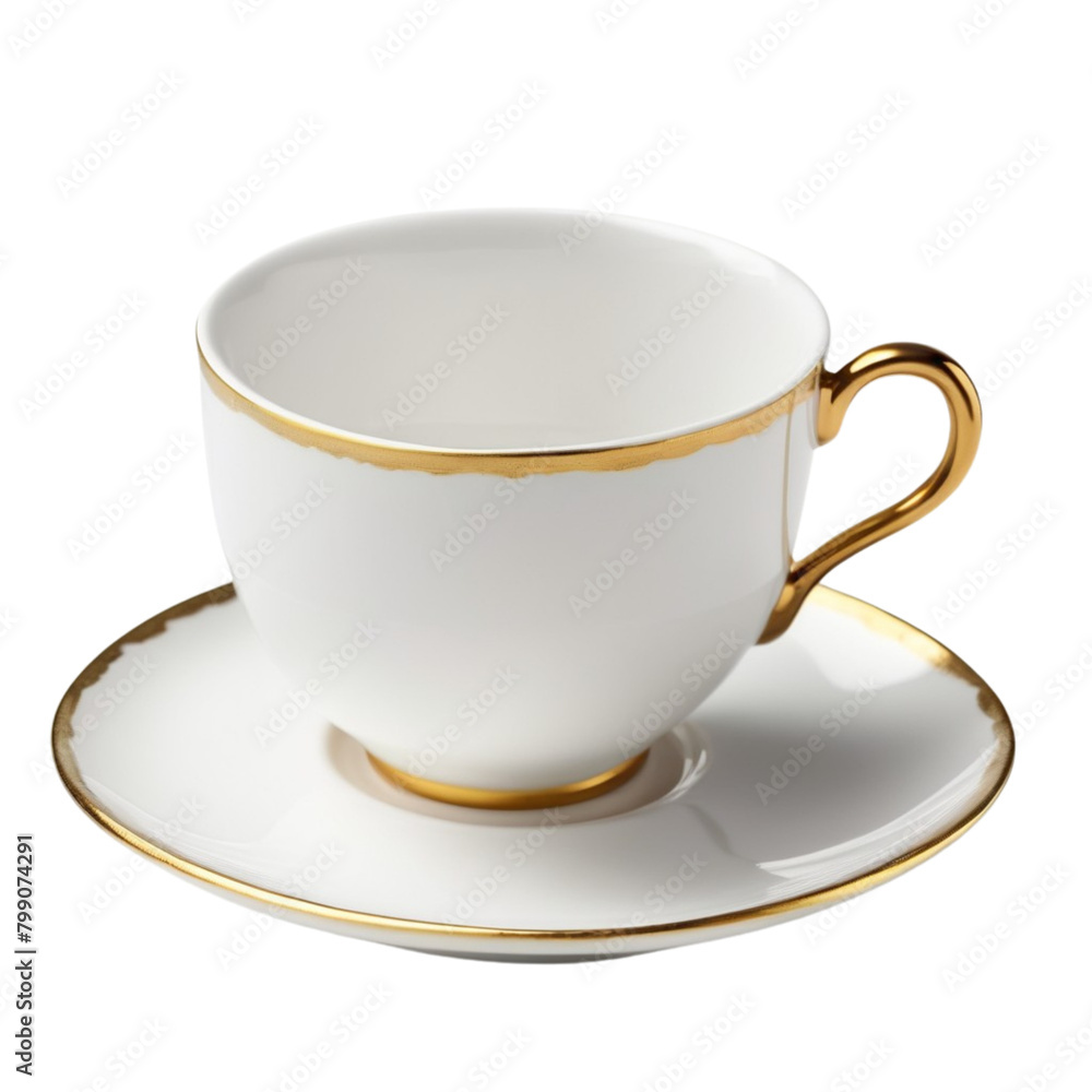 Cup and Saucer on Isolated transparent background png. generated with AI Cup and Saucer on Isolated transparent background png. generated with AI