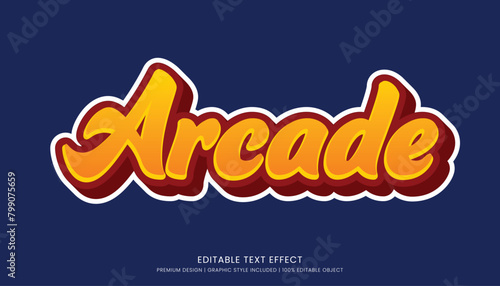 arcade text effect template editable design for business logo and brand