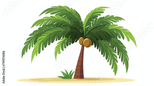 Palm tree jungle tropical plant. Exotic green leaf