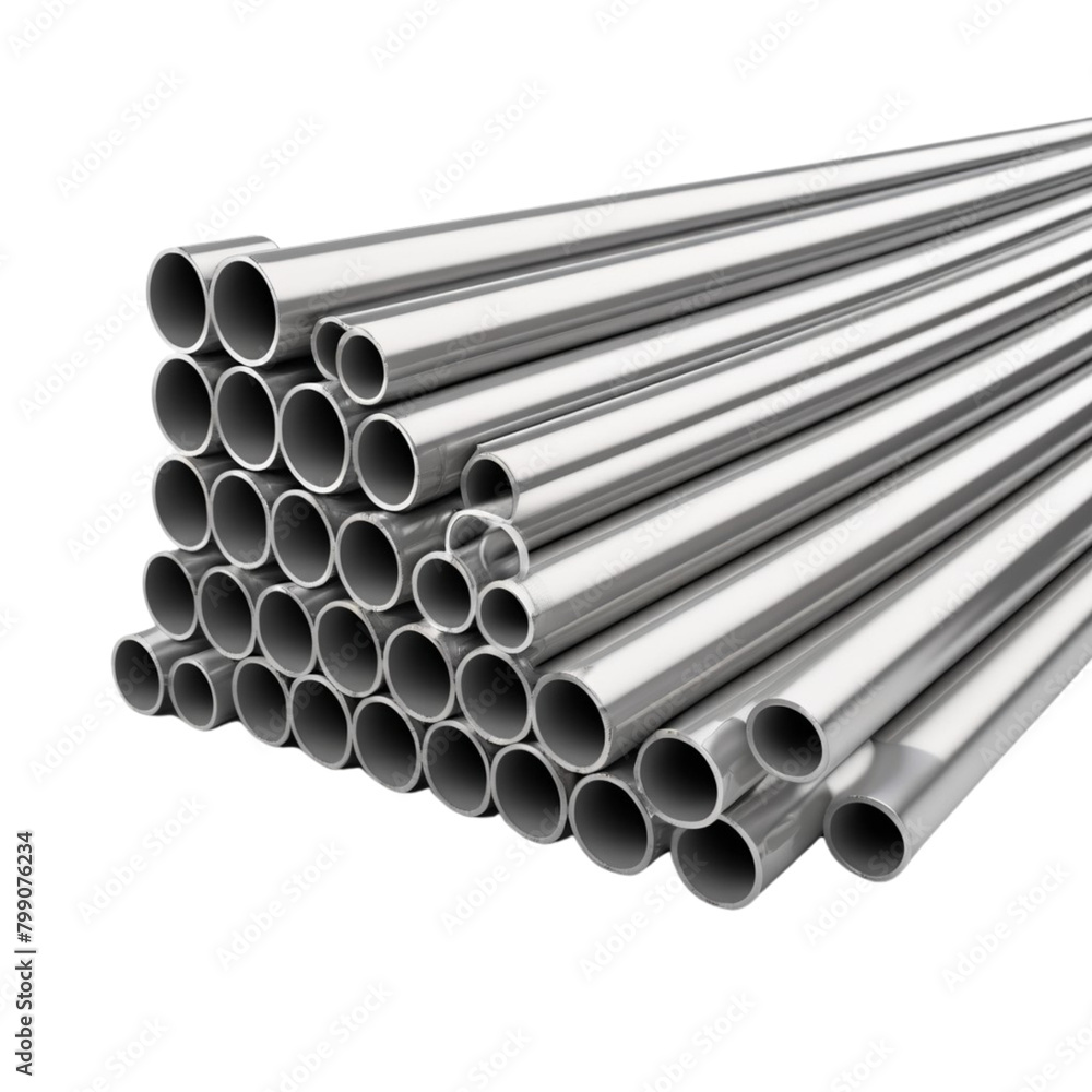 Φωτογραφία Stainless steel pipes in an industrial warehouse on Isolated transparent background png