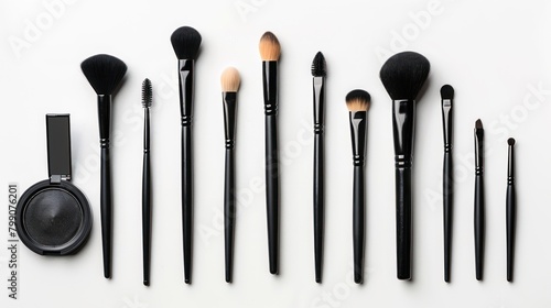 Beauty set collection make up equipment isolated white background. AI generated