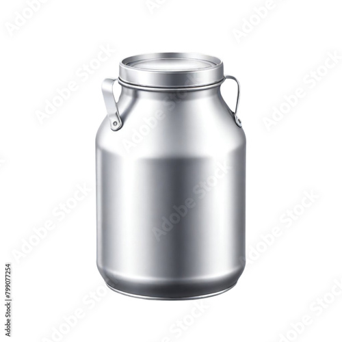 Metal retro milk can on Isolated transparent background png. generated with AI