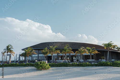 maldives beach resort blue sky
