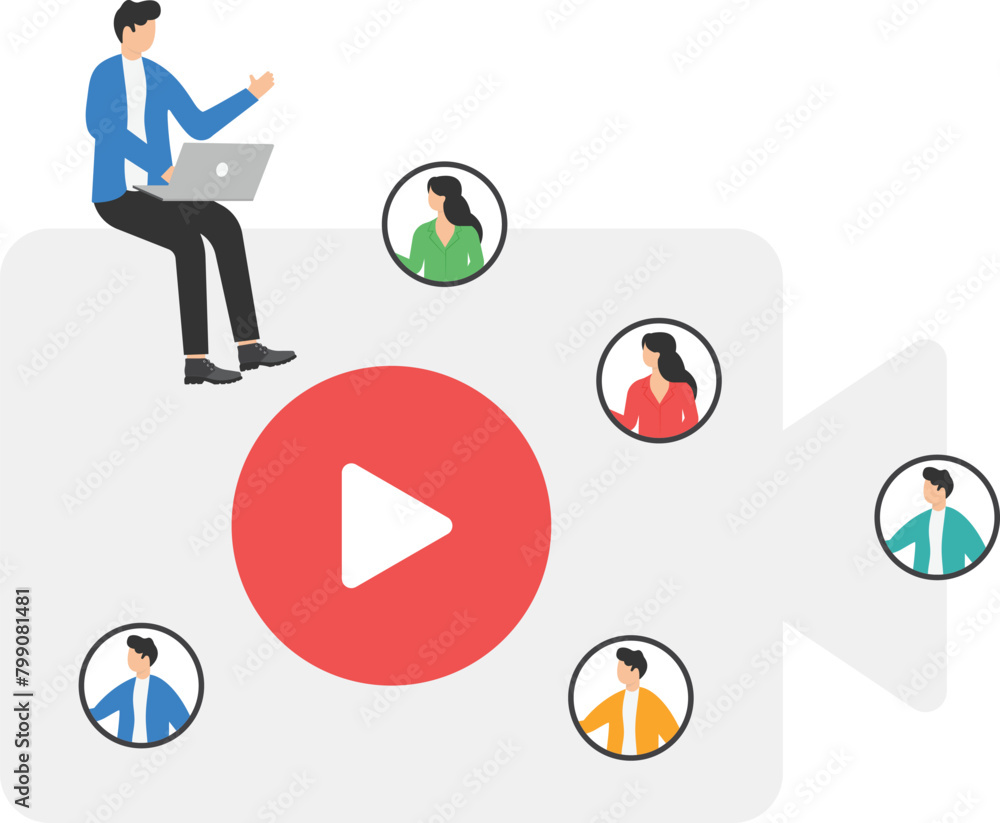 Videoconferencing and online meeting workspace concept, businesspeople having conference meeting or discussing during video call webinar online communication
Videoconferencing and online meeting workspace concept, businesspeople having conference meeting or discussing during video call webinar online communication