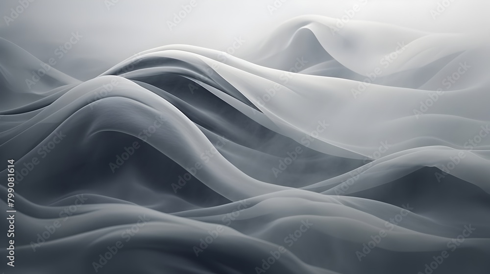 Obraz premium Experience the dynamic energy of an abstract smooth swooshing gray wave, exuding a sense of motion and velocity, portrayed with stunning clarity in HD imagery 