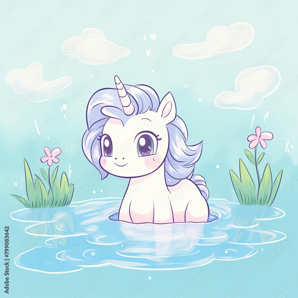 water unicorn, serene water unicorn