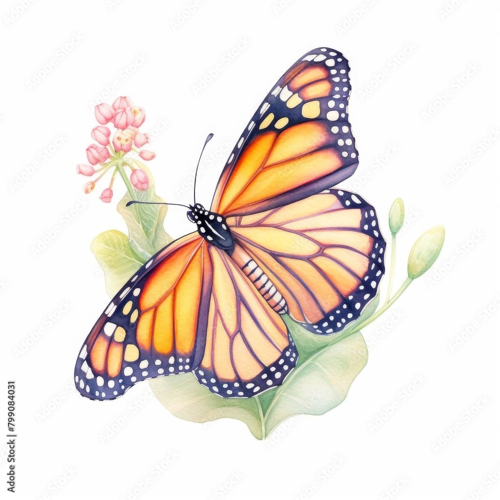 Obraz premium monarch butterfly watercolor, vibrant monarch butterfly watercolor