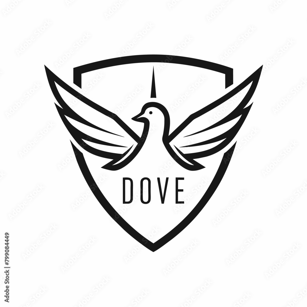 Obraz premium Dove Bird Logo vector (4)