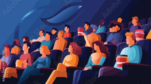 People sitting in chairs at movie theater or cinema