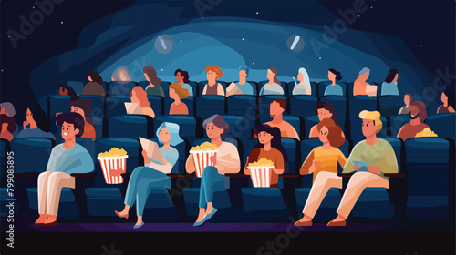 People sitting in chairs at movie theater or cinema