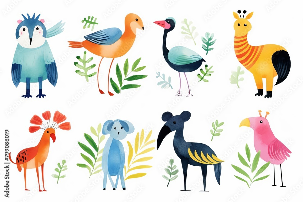 Obraz premium tropical animals, colorful tropical animals