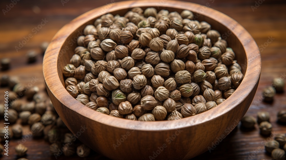 rustic bowl overflows with dry cannabis seeds.d
rustic bowl overflows with dry cannabis seeds.d