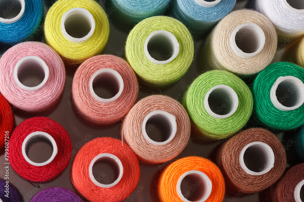 Set of colorful spools of thread Set of colorful spools of thread