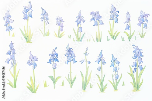 watercolor bluebells  charming watercolor bluebells