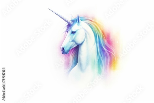 rainbow unicorn, vibrant rainbow unicorn © nattapon98