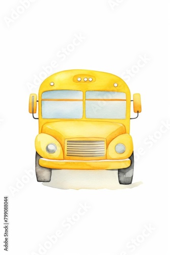 Backtoschool bus watercolor, yellow backtoschool bus watercolor