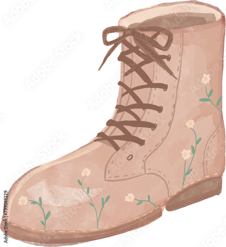 boots with flowers png (ID: 799088229)