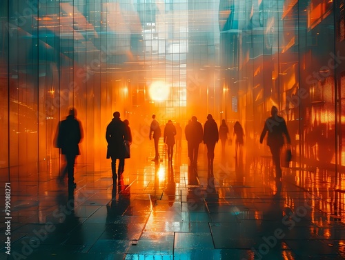 Silhouettes in Transit: Capturing the Pace of City Life © Maquette Pro