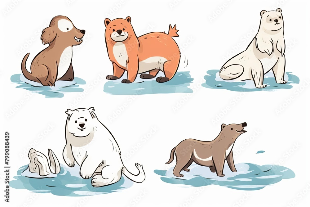 Naklejka premium arctic animals, hardy arctic animals