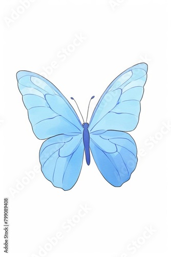 blue morpho butterfly watercolor, stunning blue morpho butterfly watercolor © nattapon
