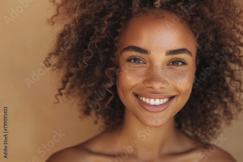 Shampoo hair care, clean healthy hair, or spa salon healthcare make model girl's African hair, afro, and face happy Healthy, beautiful black woman with makeup, skincare, and aesthetics