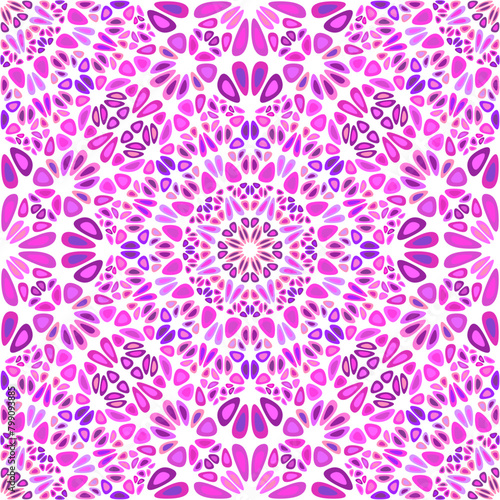 Seamless flower mandala ornament pattern background - abstract bohemian spiritual vector art design