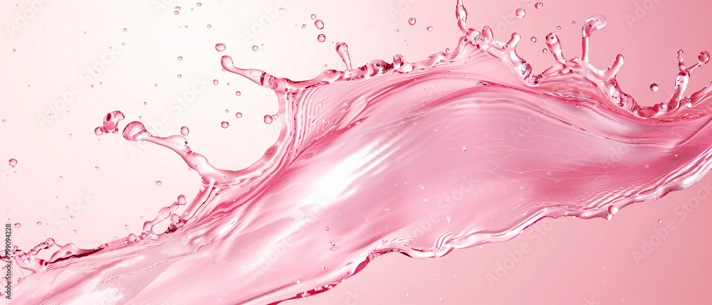 Banner with vibrant pink liquid splash on a pale background. Header Banner with vibrant pink liquid splash on a pale background. Header