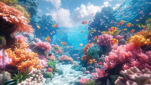 coral reef in the blue sea © Muzamal