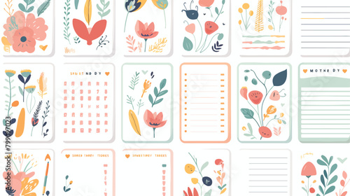 Planner pages templates for schedule and to-do list