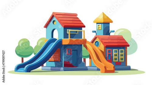 Playground or play area for children with playhouse photo