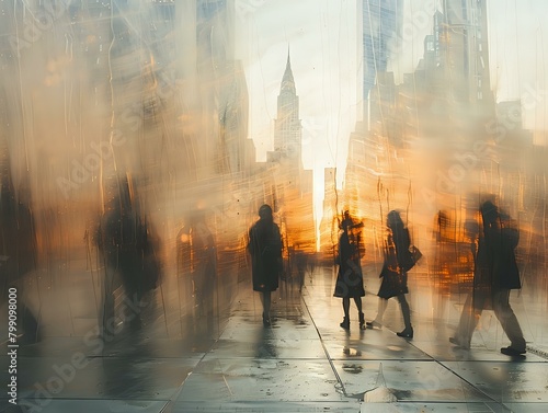 Blurred Figures in Urban Transit: Long Exposure Photography