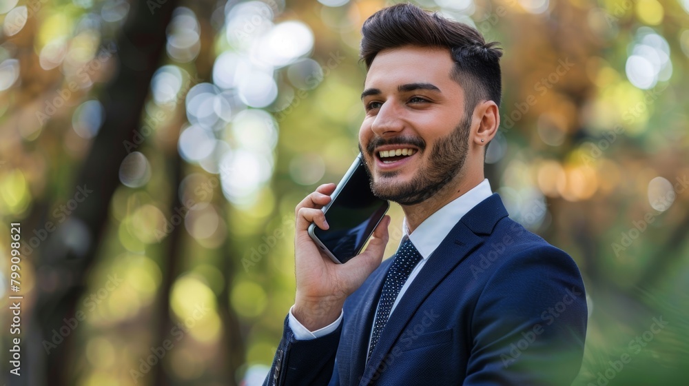 Entrepreneur, phone calls, networking, corporate business, and b2b with technology. Communication with phone, corporate deal, mockup, and 5g network online