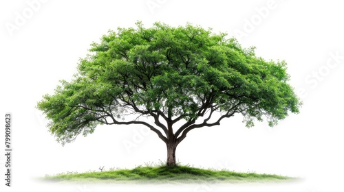 Vibrant Green Tree  Nature s Beauty Against a Serene White Backdrop