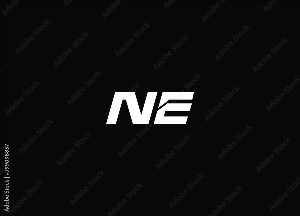 NE  creative latter logo design and initial logo