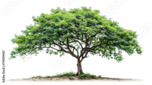 Vibrant Green Tree  Nature s Beauty Against a Serene White Backdrop