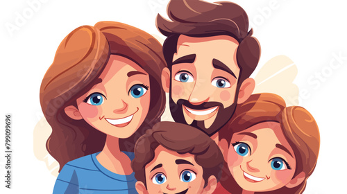 Portrait of happy loving family. Smiling dad mom an
