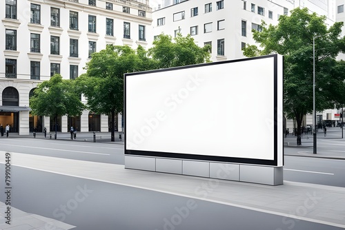 Blank white horizontal billboard